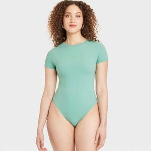 NWT Auden Women's 4-Way Stretch Short Sleeve Bodysuit
